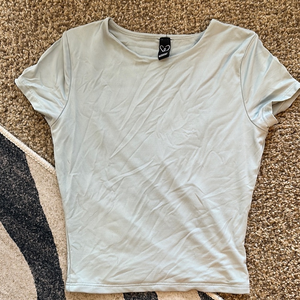 Windsor Gray Fitted Crop Top